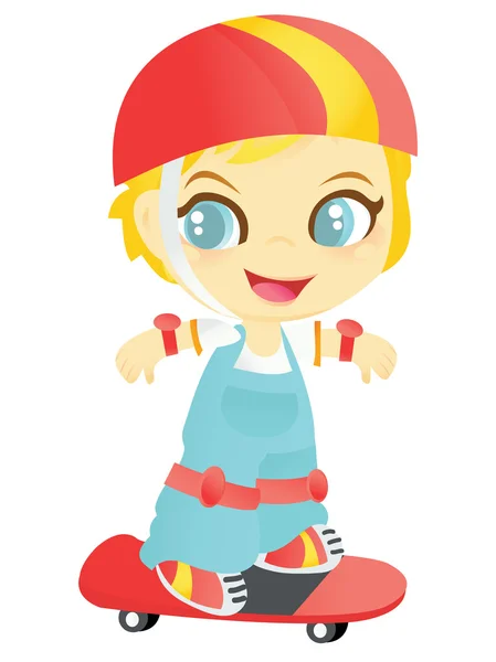 Gelukkig Skateboard Boy — Stockvector