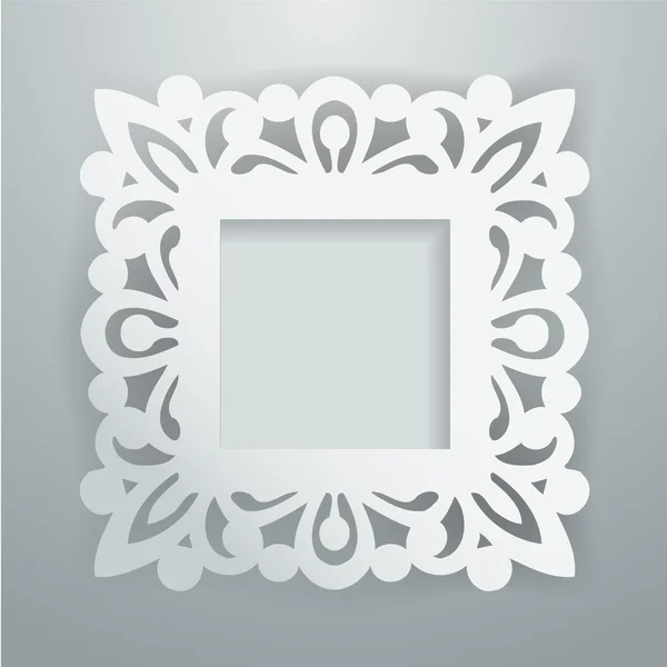 Paper Cut Vintage Lace Ornate Frame — Stock Vector