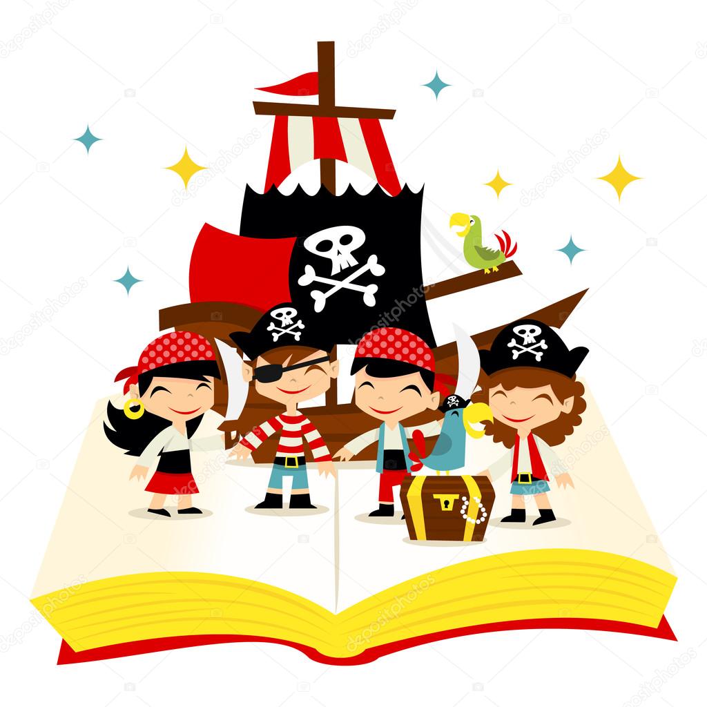 Retro Pirate Adventure Story Book