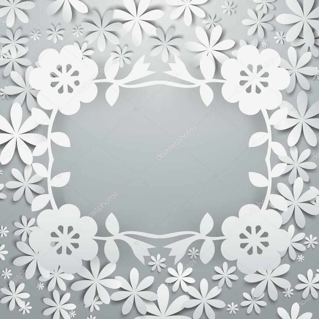Paper Cut Flowers Cluster 3D Layer Frame