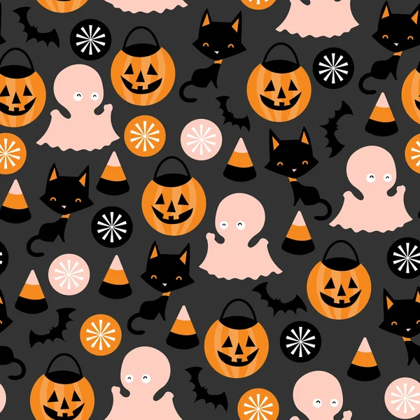 Trick Or Treat Seamless Pattern Background — Stock Vector