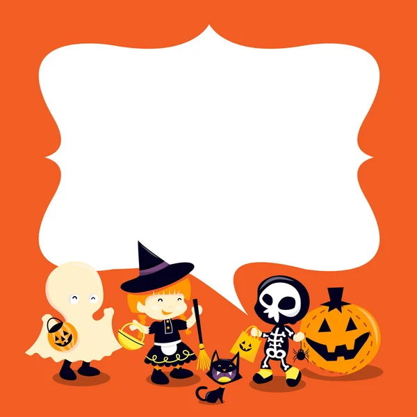 Halloween Kids Blank copy space Message — Stock Vector