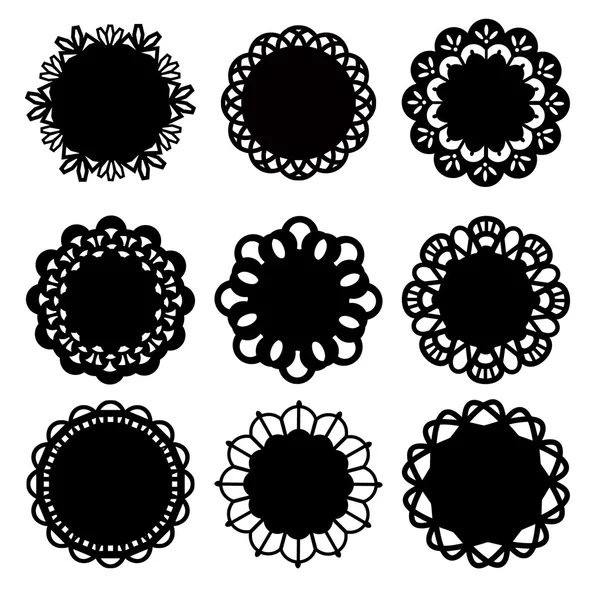 Floral Doily Lace Decoration Design Elements — Stock Vector