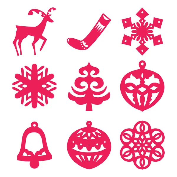 Scandinavian Folklore Christmas Symbols — Stock Vector