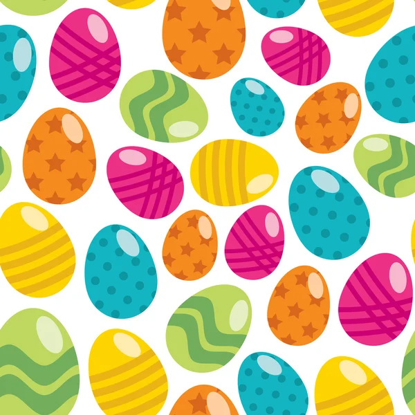 多色イースター卵のシームレスなパターン背景. — ストックベクタ