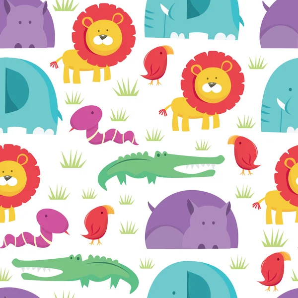 Safari Animals Seamless Pattern — стоковый вектор