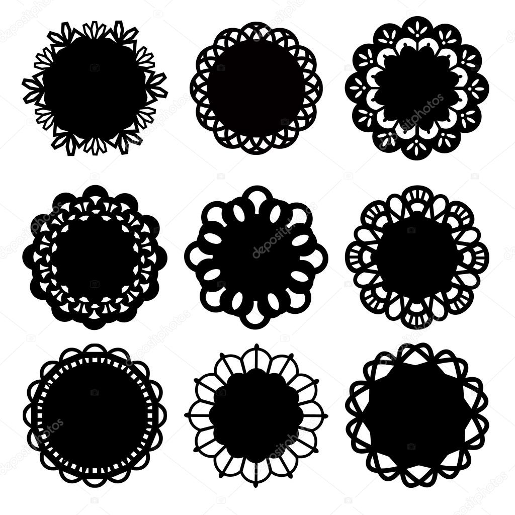 Floral Doily Lace Decoration Design Elements