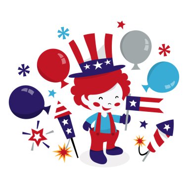 Americana vatansever palyaço çocuk