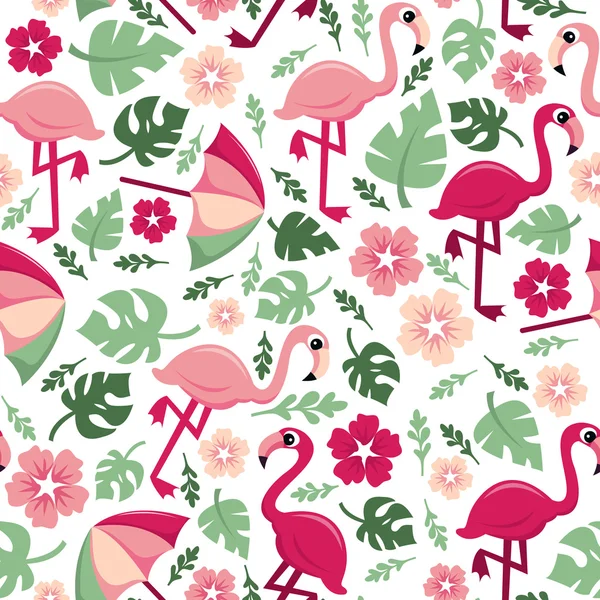 Tropikal flamingoları Dikişsiz desen arka plan — Stok Vektör
