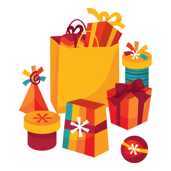 Cadeaux shopping — Image vectorielle