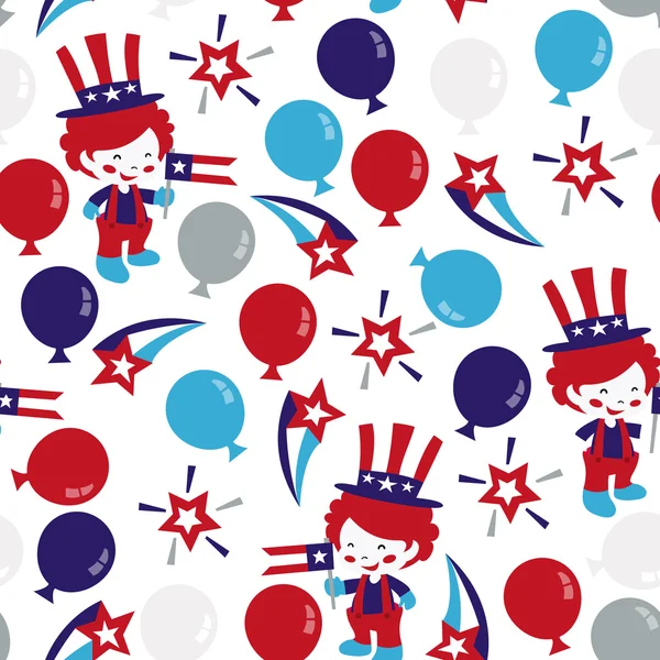 Americana Patriotic Seamless Pattern Background — Stock Vector