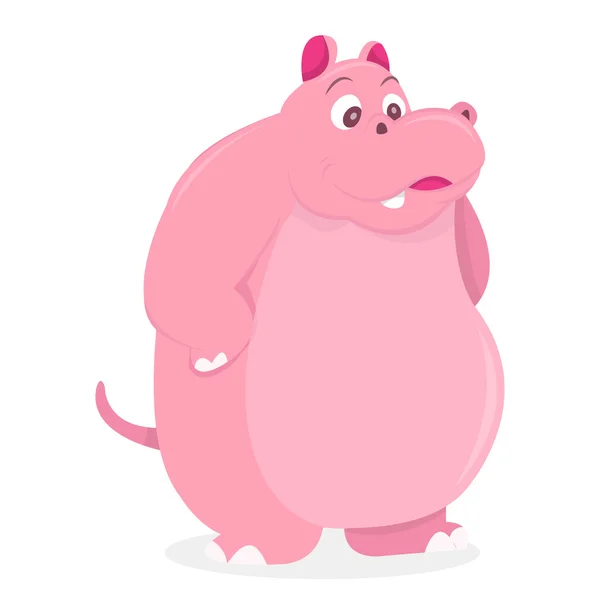 Rosa hipopótamo de pie Pose — Archivo Imágenes Vectoriales
