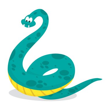 Karikatür mutlu benekli yılan