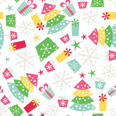 Retro Noel Dikişsiz desen arka plan