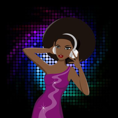 Seksi kadın Afro Dj