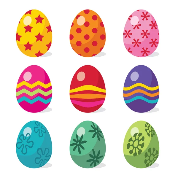 Huevos de Pascua En Multicolor — Vector de stock