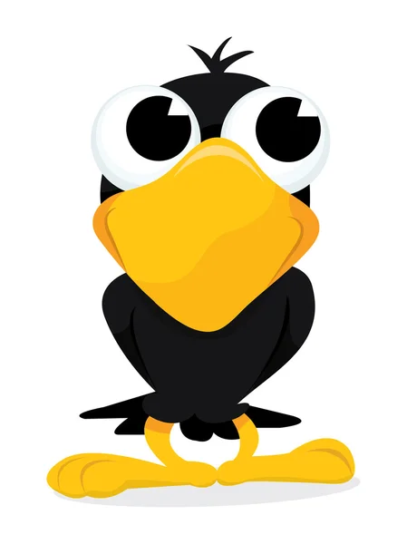 Desenho animado corvo feliz — Vetor de Stock