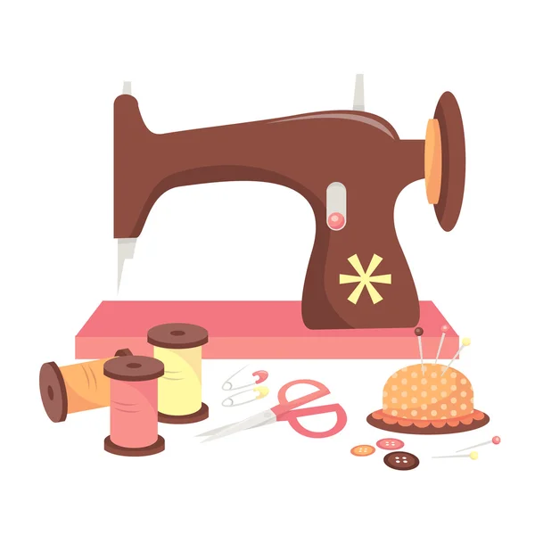 Швейные машины и галантерейные изделия — стоковый вектор
