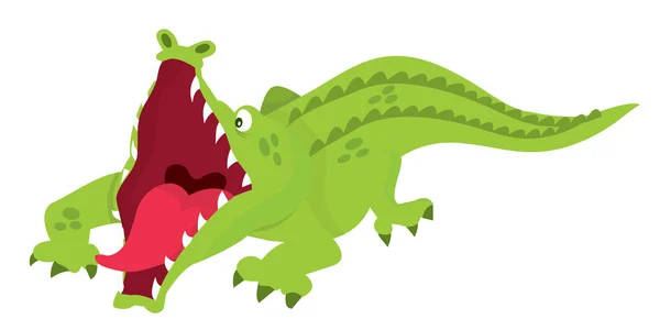 Ataque de crocodilo desenhos animados — Vetor de Stock