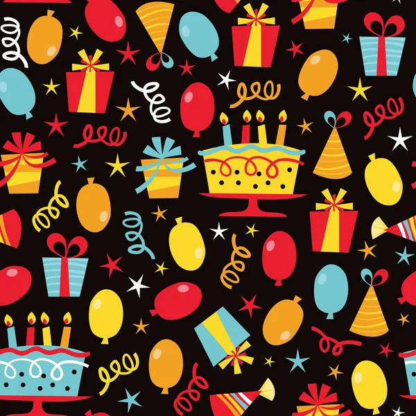 Retro-Geburtstagsparty nahtlose Muster Hintergrund — Stockvektor