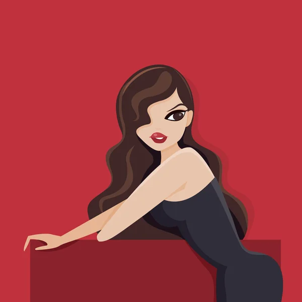 Viejo Hollywood Glamour Chica — Vector de stock