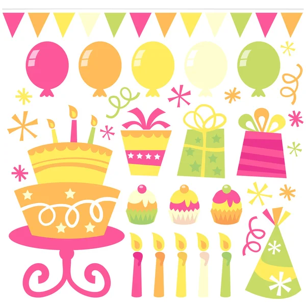 Collezione Clip Art per feste di compleanno — Vettoriale Stock