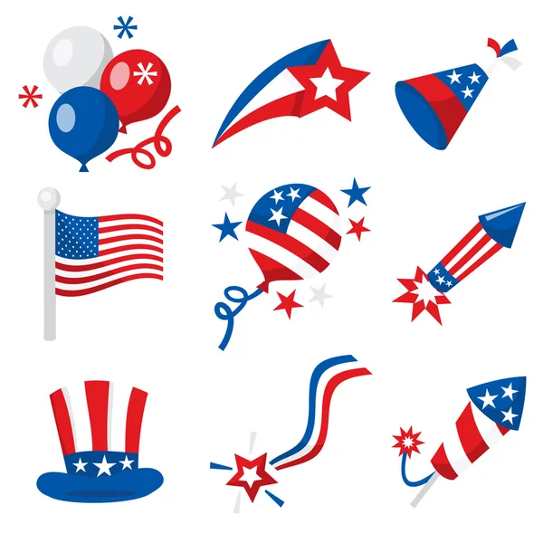 Fourth of July Icons — Stock Vector