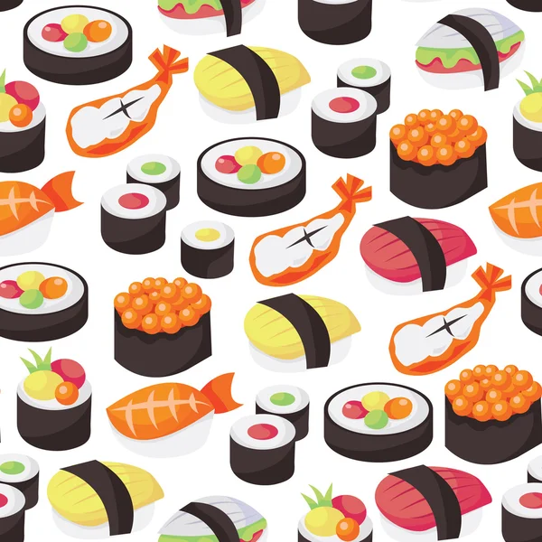 Sushi naadloze patroon achtergrond — Stockvector