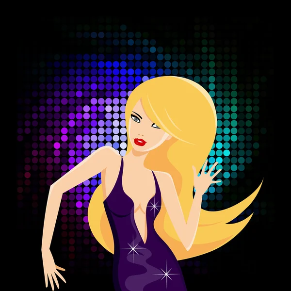 Sexy Female Singer — Stock Vector