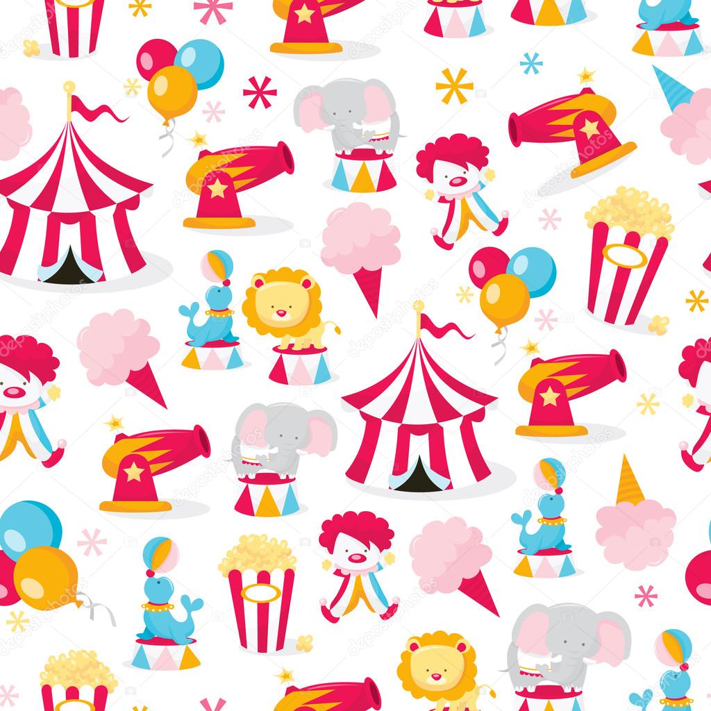 Circus Theme Seamless Pattern Background