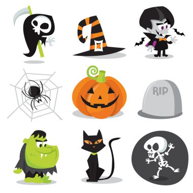 Halloween karakterler ve nesneler
