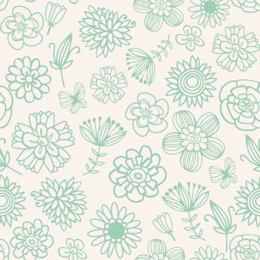 Doodle Telkari çiçek Dikişsiz desen arka plan