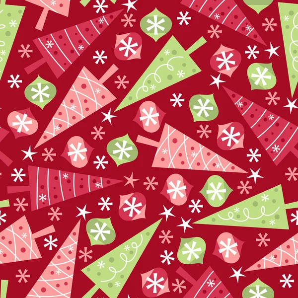 Retro Christmas Seamless Pattern Background — Stock Vector