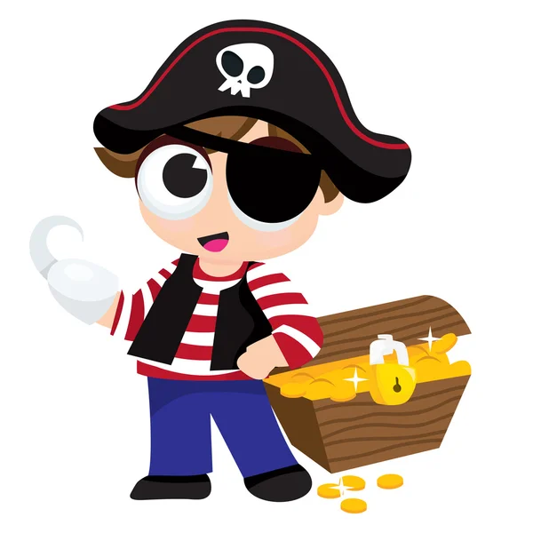 Chico pirata de dibujos animados — Vector de stock