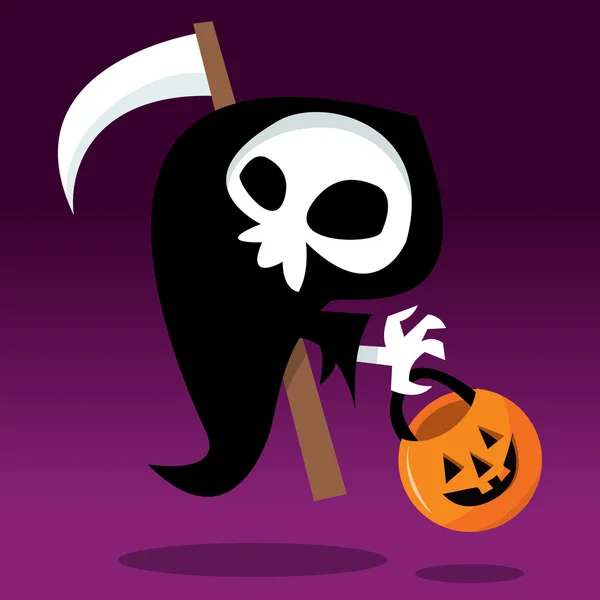 Mutlu Grim Reaper Trick Or Treat — Stok Vektör