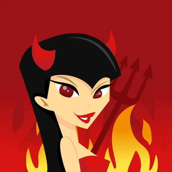 Ördög lány — Stock Vector