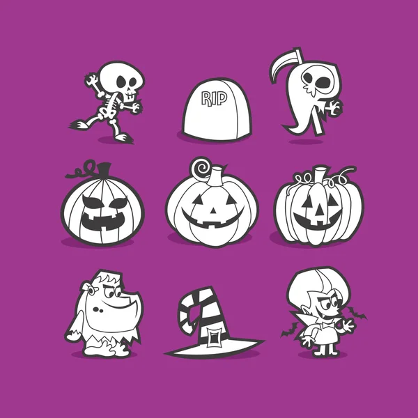 Elementos de diseño de Halloween Line Art — Vector de stock