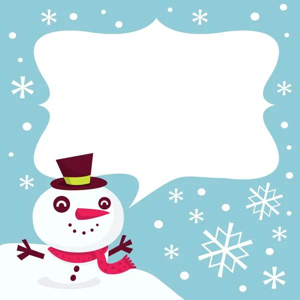 Frosty Snowman bericht — Stockvector