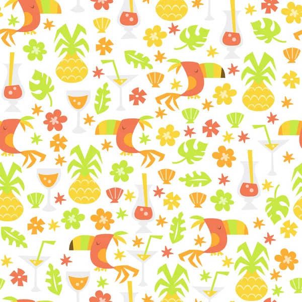 Luau tropical sans couture fond de motif — Image vectorielle