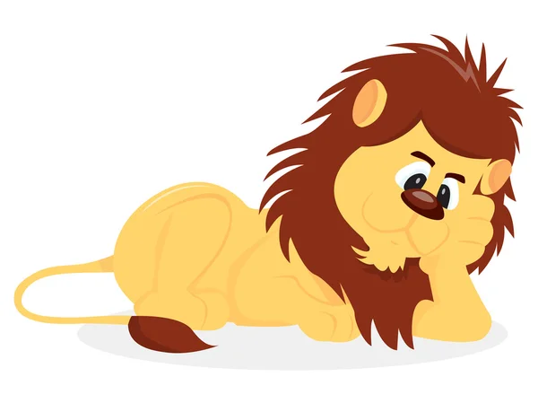 Cartoon Lion Pondering — Stock Vector