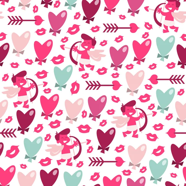 Love Is In The Air Seamless Pattern Background — Stock Vector