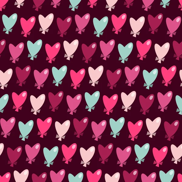 Heart shaped Balloons Seamless Pattern Background — Stock Vector