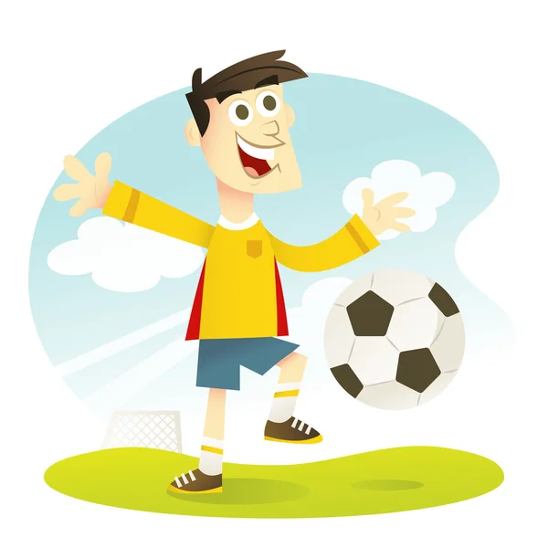 Cartoon Soccer Player — Stock Vector