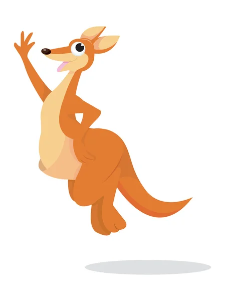 Çizgi film kanguru kadar ulaşan atlama — Stok Vektör