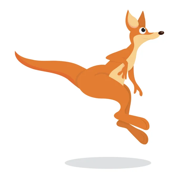 Cartoon Kangaroo Jumping — Stock Vector