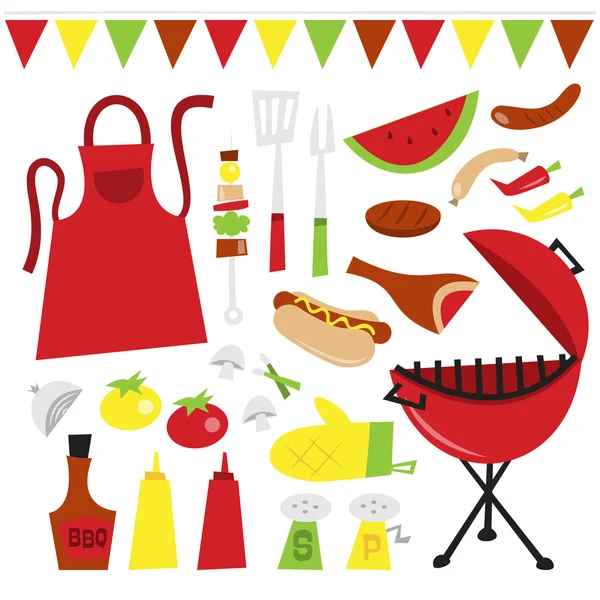 Summer Barbecue Party Clip Arts — Stock Vector