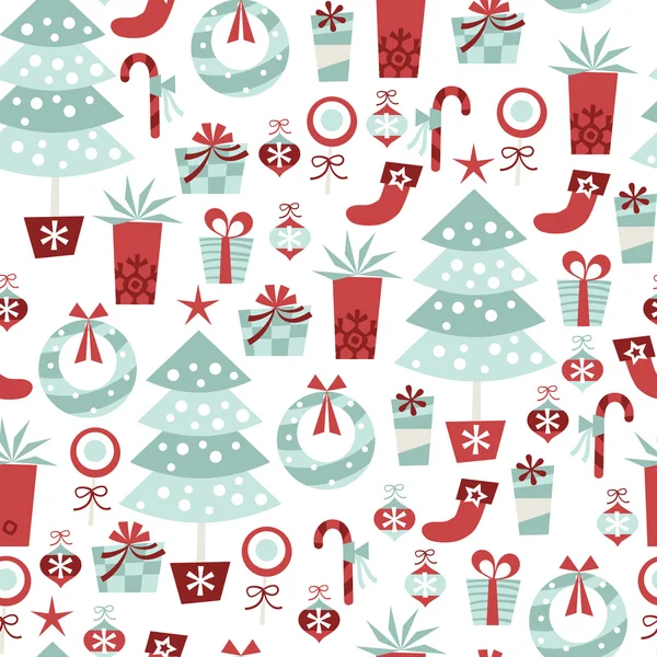 Alpine Retro Christmas Seamless Pattern Background — Stock Vector