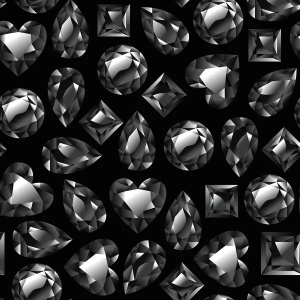다이아몬드와 보석 원활한 패턴 배경. — 스톡 벡터