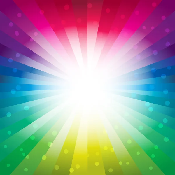 Spectre de couleur Starburst Bulles Arrière-plan — Image vectorielle