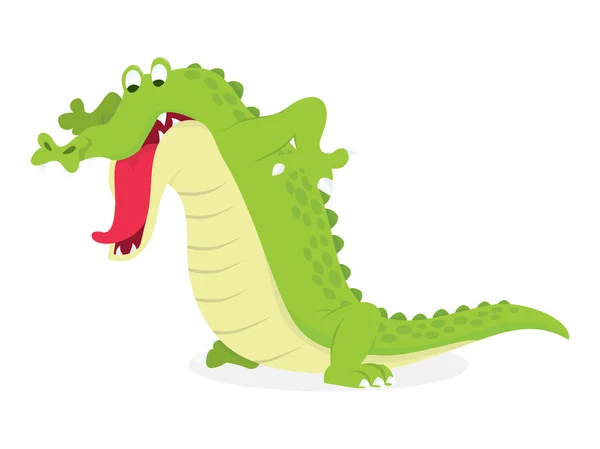 Cartoon Crocodile Looking Down — Stock Vector